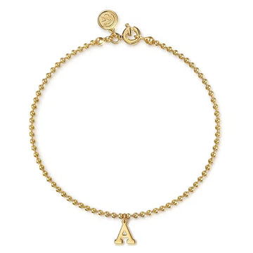 GABRIEL & CO- 14K Yellow Gold Bujukan Initial A Bracelet